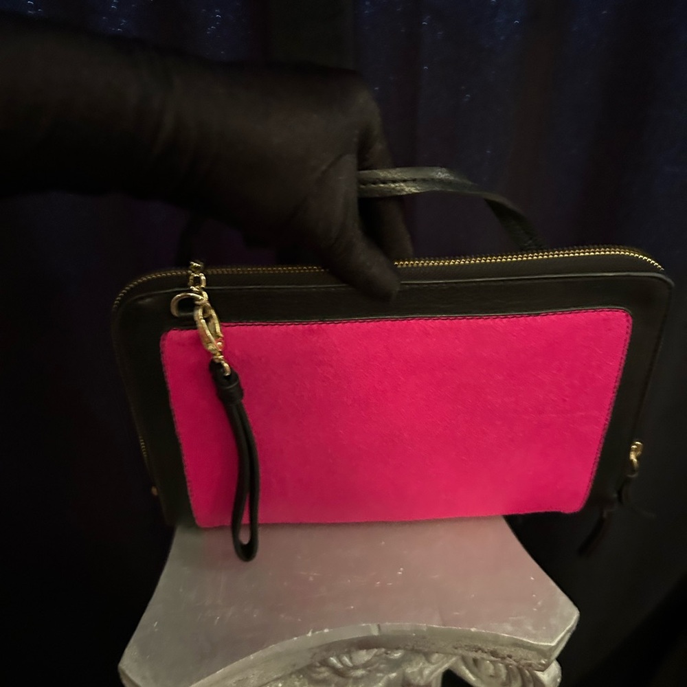 Kate Landry Black and Gold Clutch